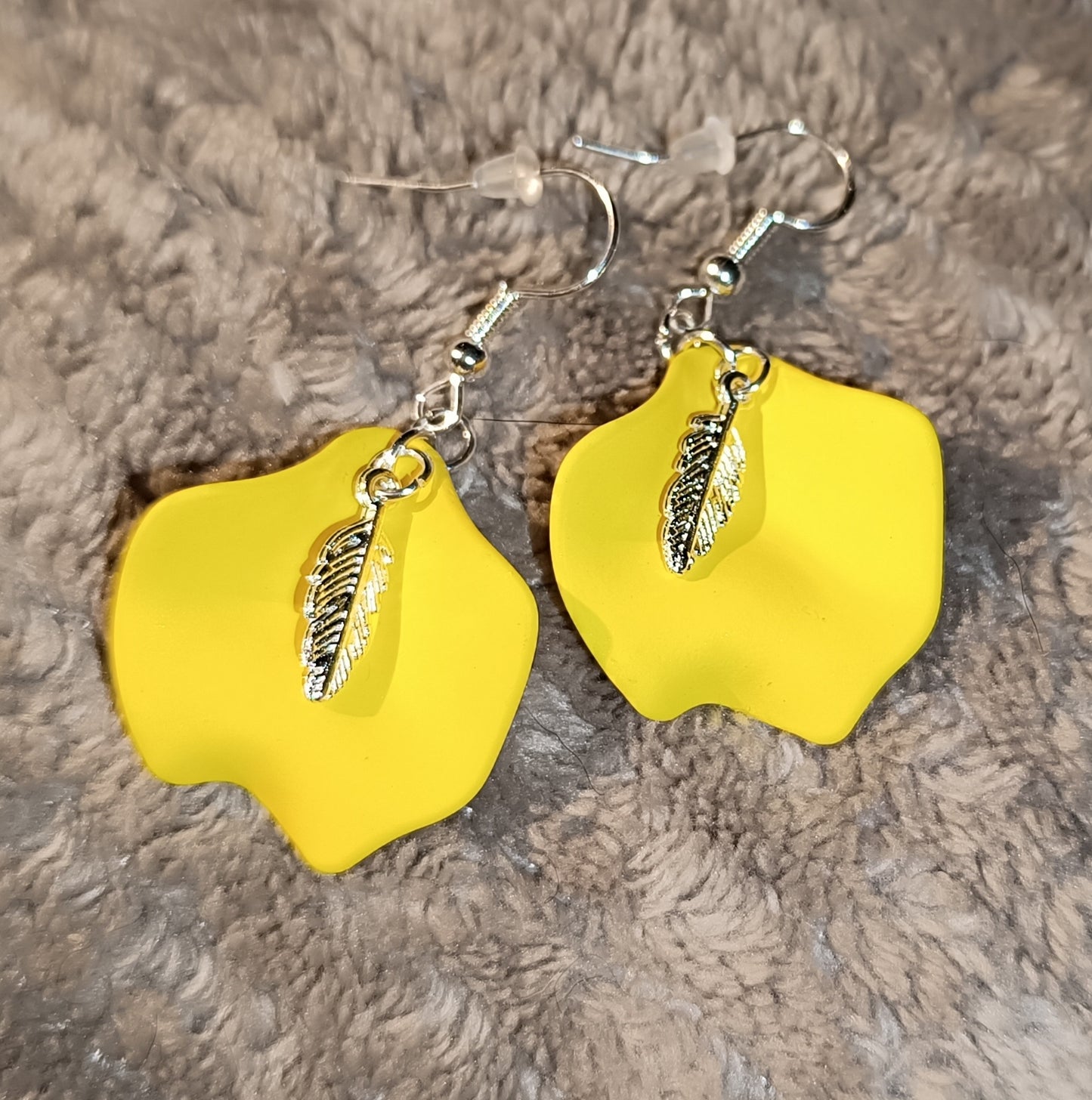 Boucles Pétales & Plume argenté