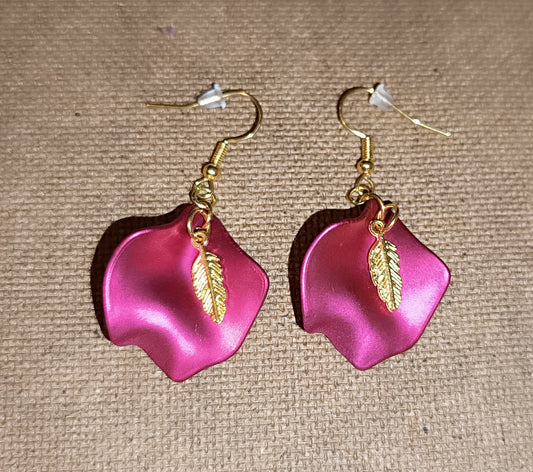 Boucles d'oreilles Pétales & Plumes Rose